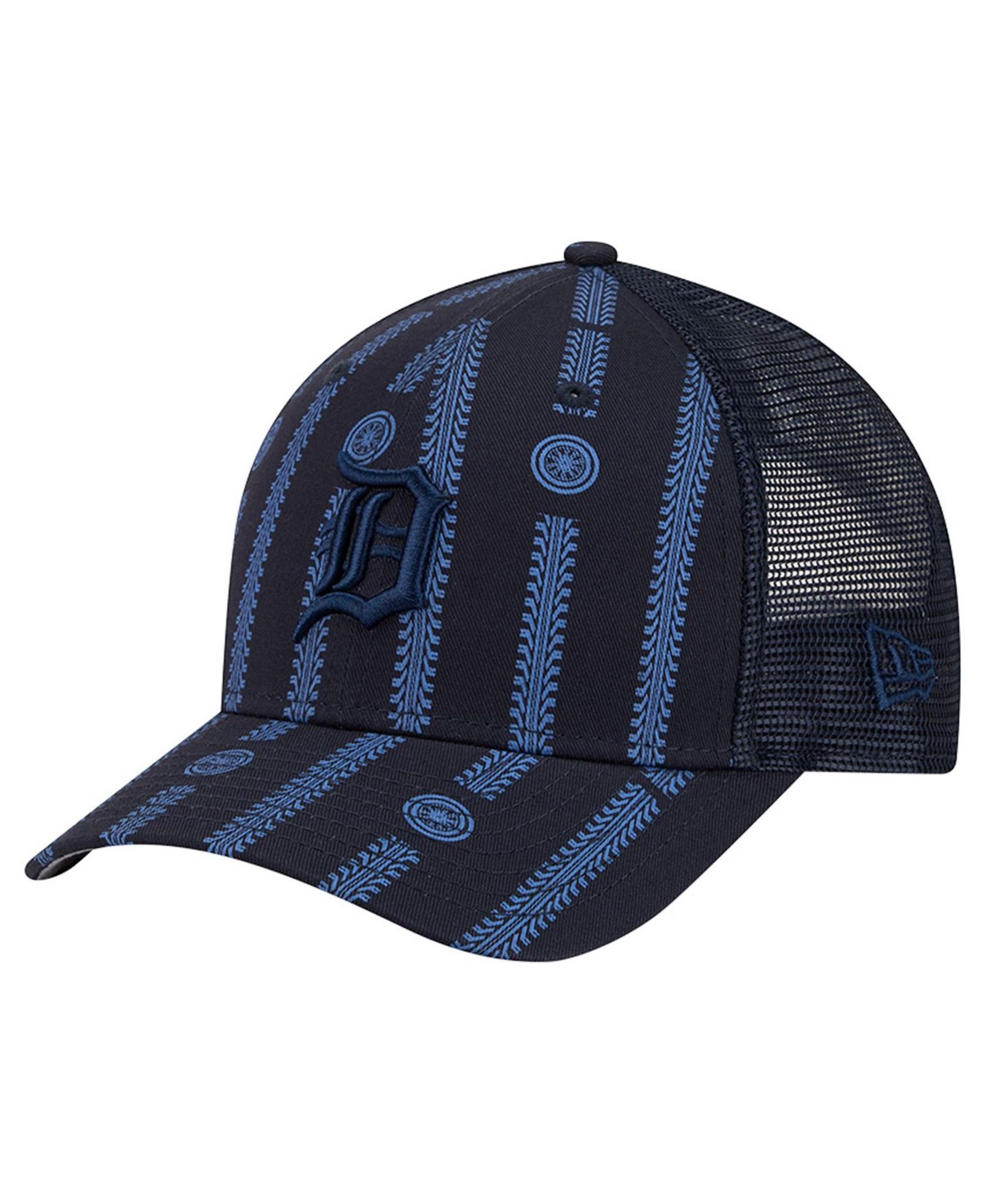 Мужская кепка New Era Navy Detroit Tigers Tonal Icon 9FORTY M-Crown Adjustable Trucker Hat — фото 1