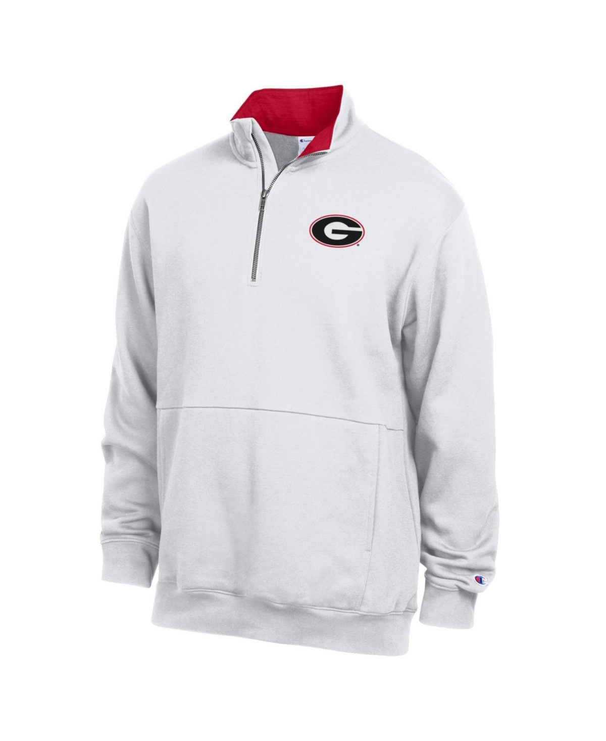 Champion Men's Georgia Bulldogs Fleece Quarter-Zip Pullover - White