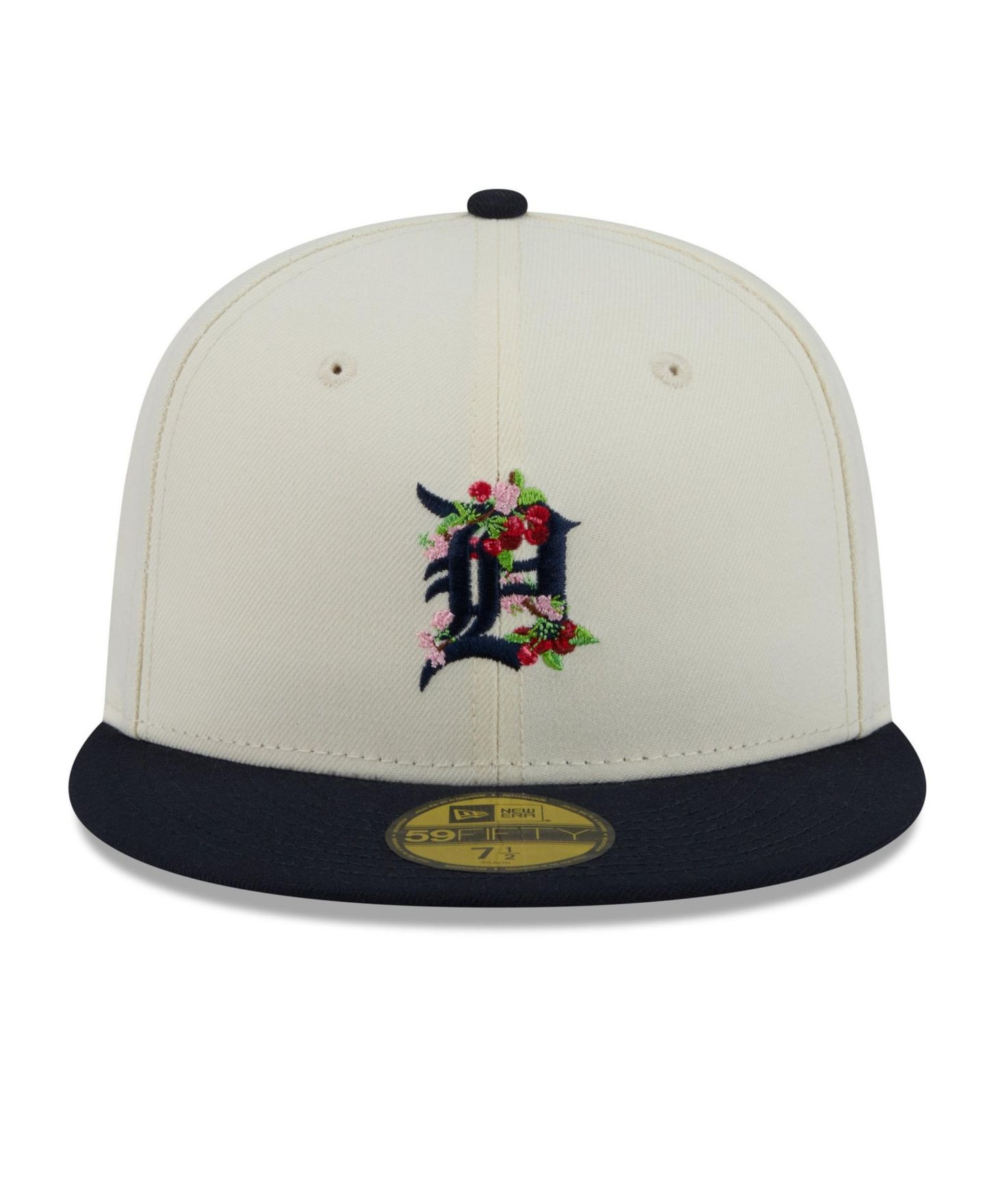 Мужская кепка New Era White/Navy Detroit Tigers Blossom 59FIFTY Fitted Hat — фото 2