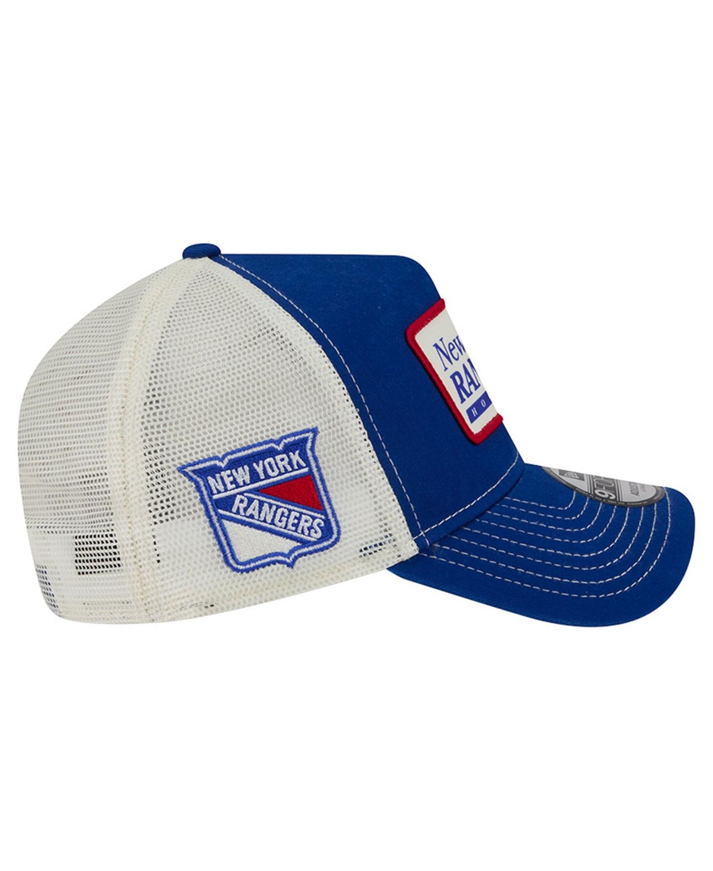 Мужская кепка-тракер New Era New York Rangers Skater Patch A-Frame 9FORTY, Blue/White — фото 6