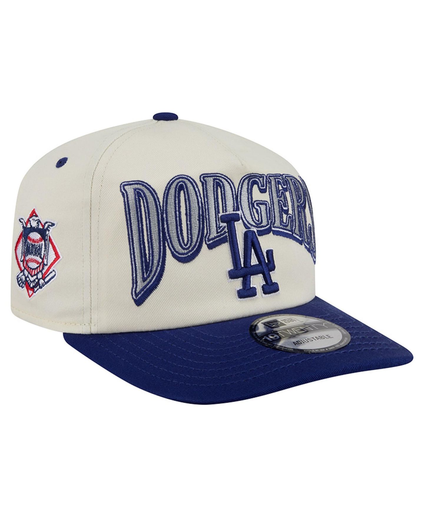 Мужская кепка New Era Cream/Royal Los Angeles Dodgers Vintage 19TWENTY Adjustable Hat — фото 1