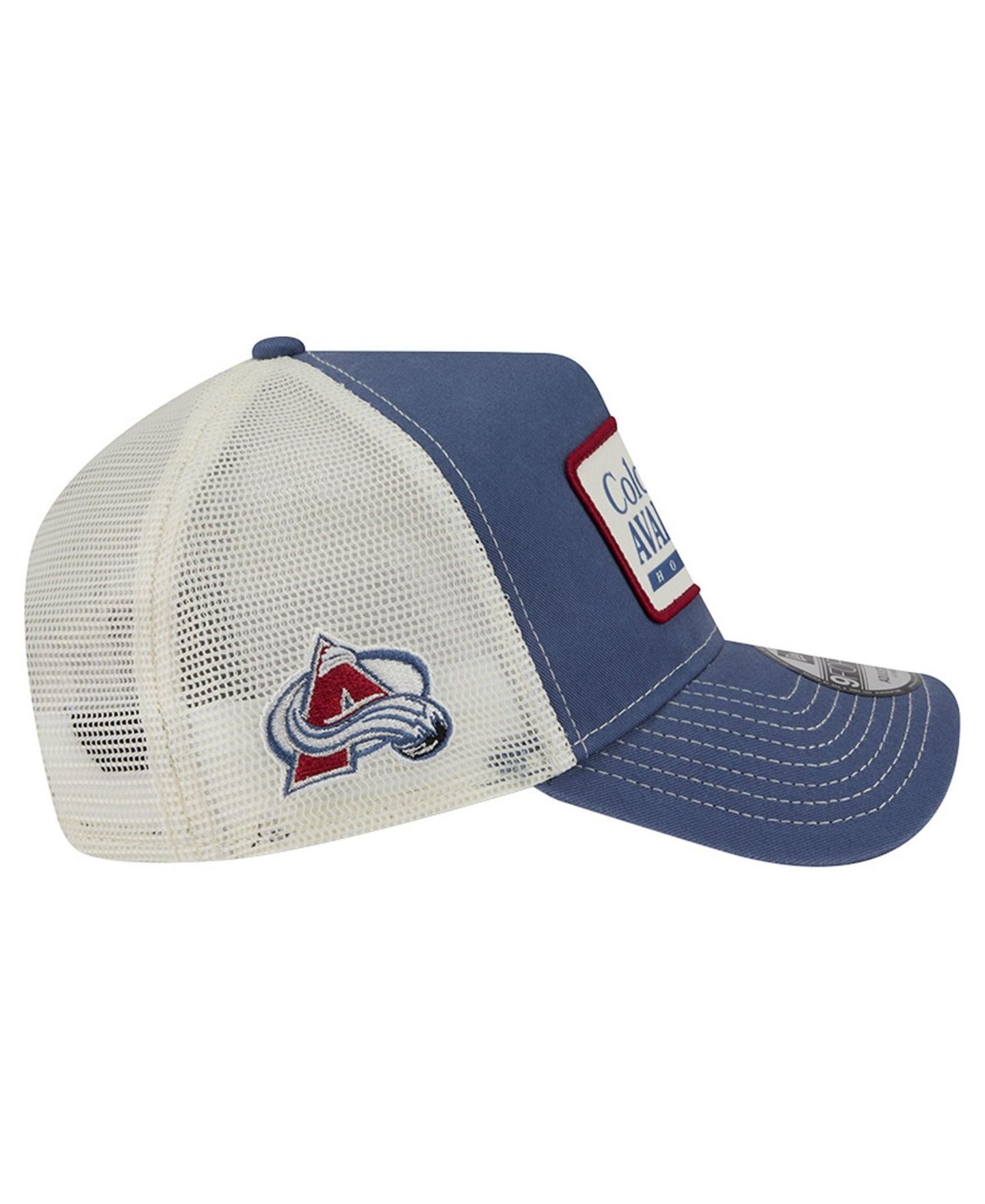 Мужская кепка New Era Navy/White Colorado Avalanche Skater Patch A-Frame 9FORTY Adjustable Trucker Hat — фото 6