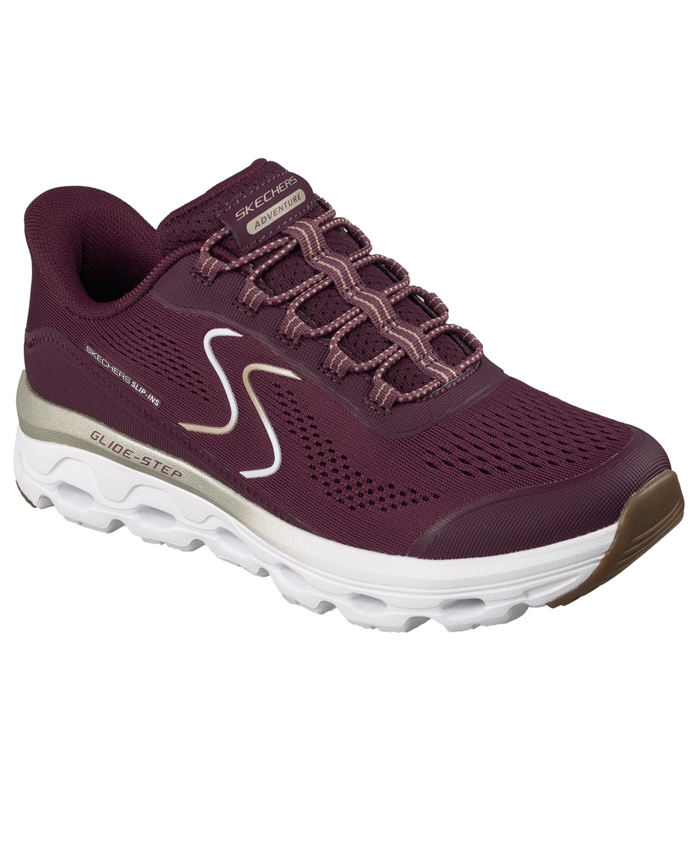 Женские кроссовки Skechers Glide-Step Sole Slip-Ins Athletic Walking Sneakers 180272W, цвет: Бордовый — фото 1