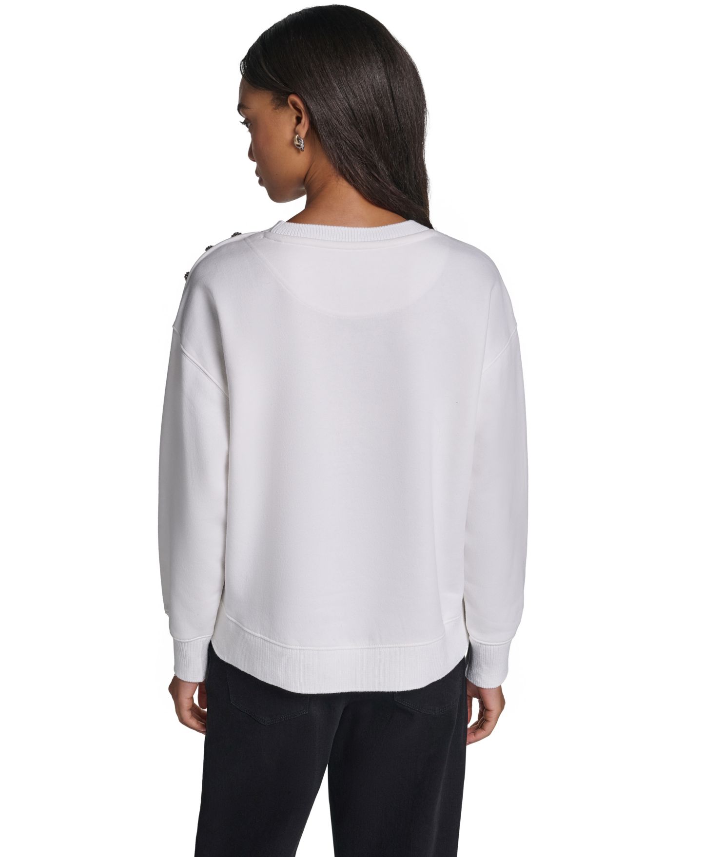 Женская толстовка KARL LAGERFELD PARIS Paris Scene Graphic Crewneck Long-Sleeve Sweatshirt, цвет: Мягкий белый — фото 6