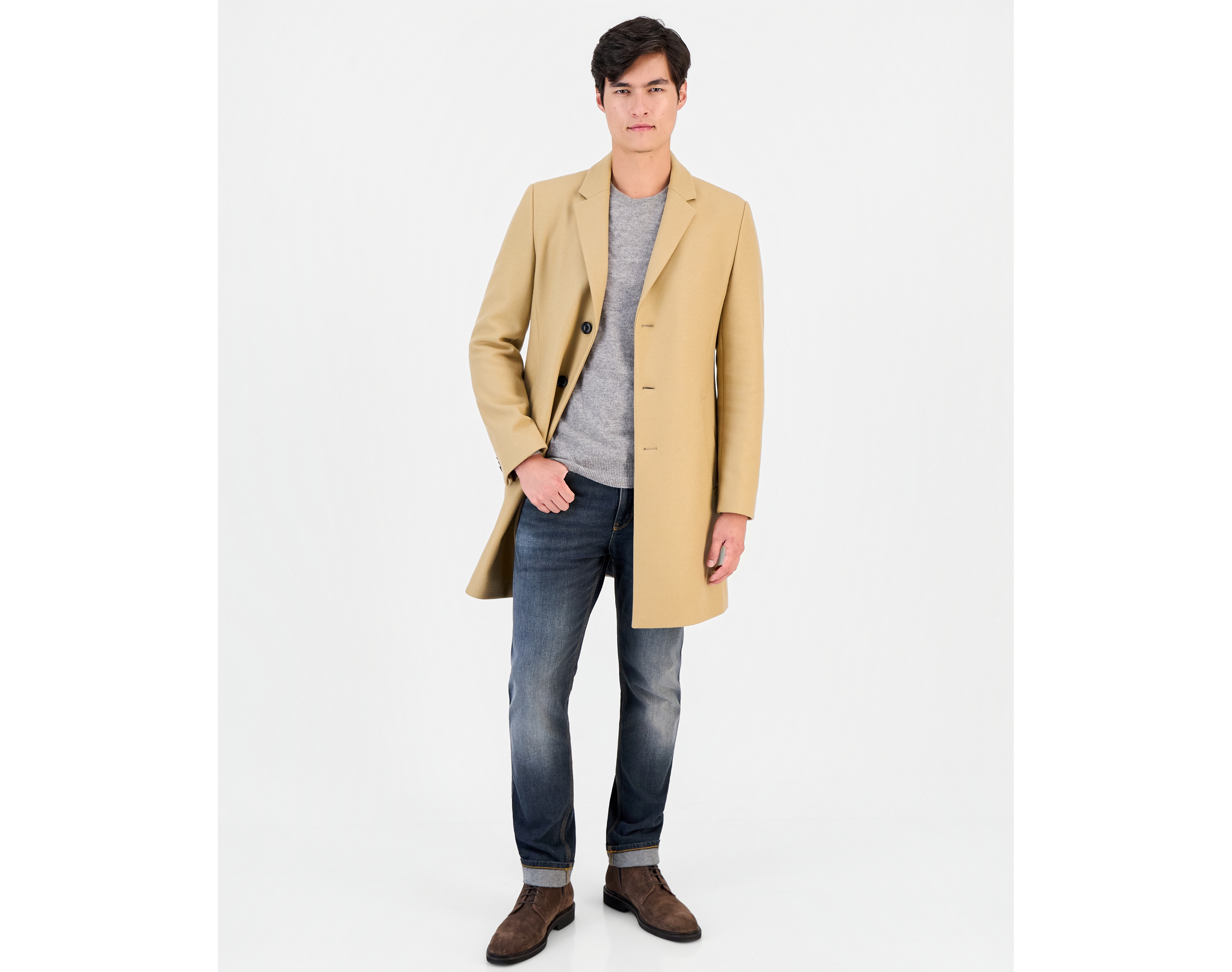 Men's Slim-Fit Wool-Cashmere Overcoat