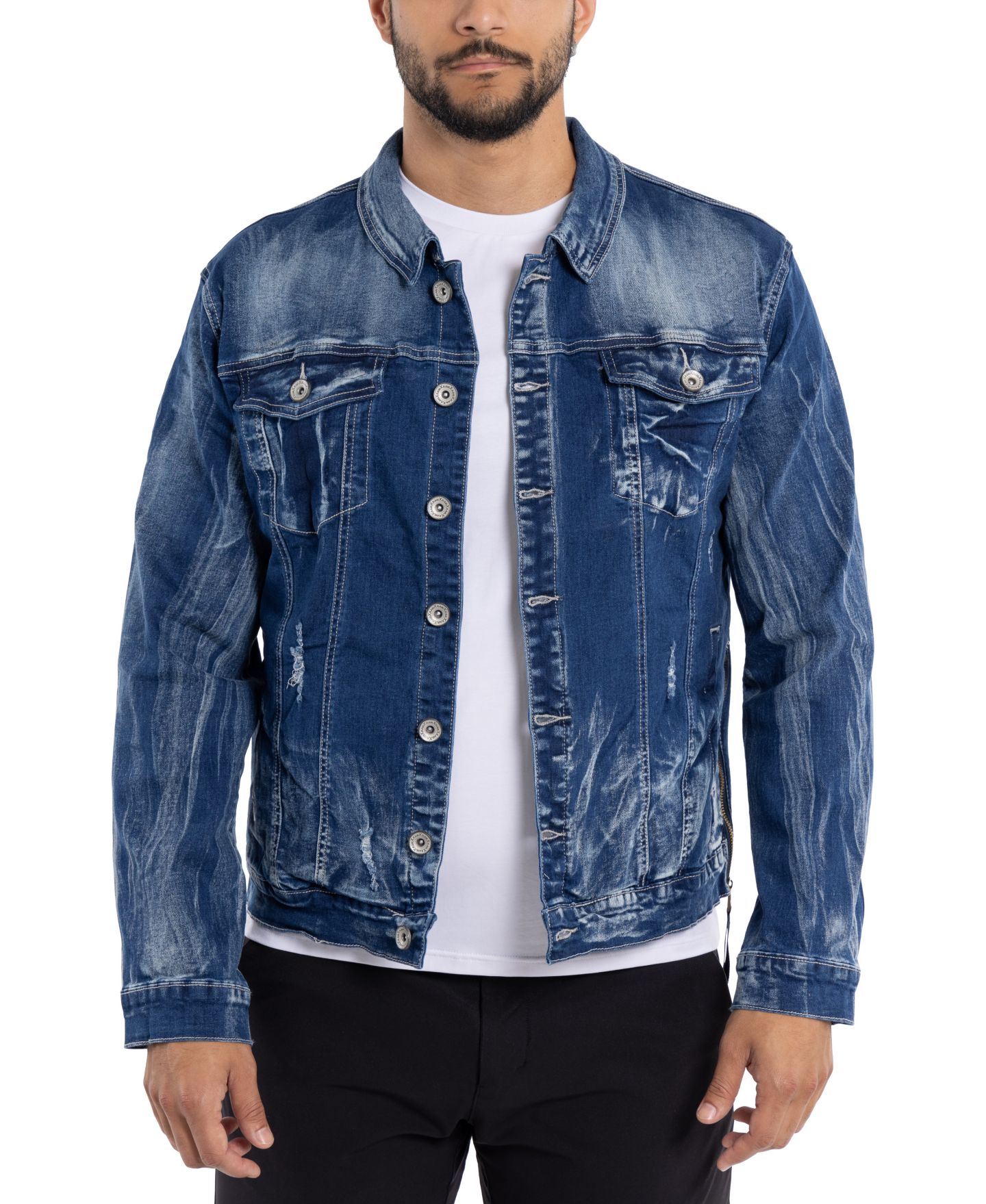 Мужская куртка X-Ray RAW X Flex Distressed Denim, цвет: Синий — фото 1