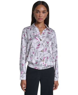 Women's Surplus Long-Sleeve Collared Blouse