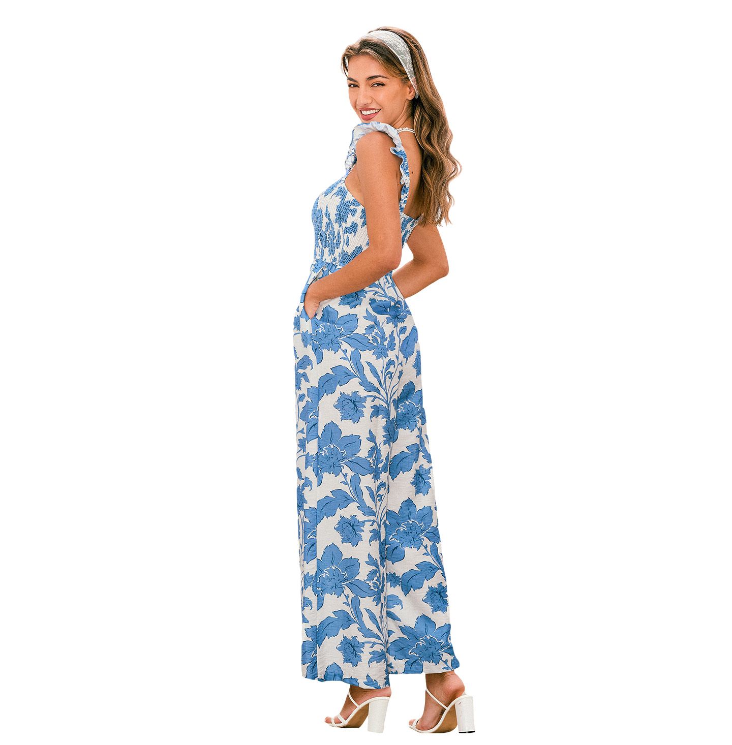 Женский комбинезон Cupshe Mesmerizing Floral Jumpsuit, цвет: Белый — фото 2