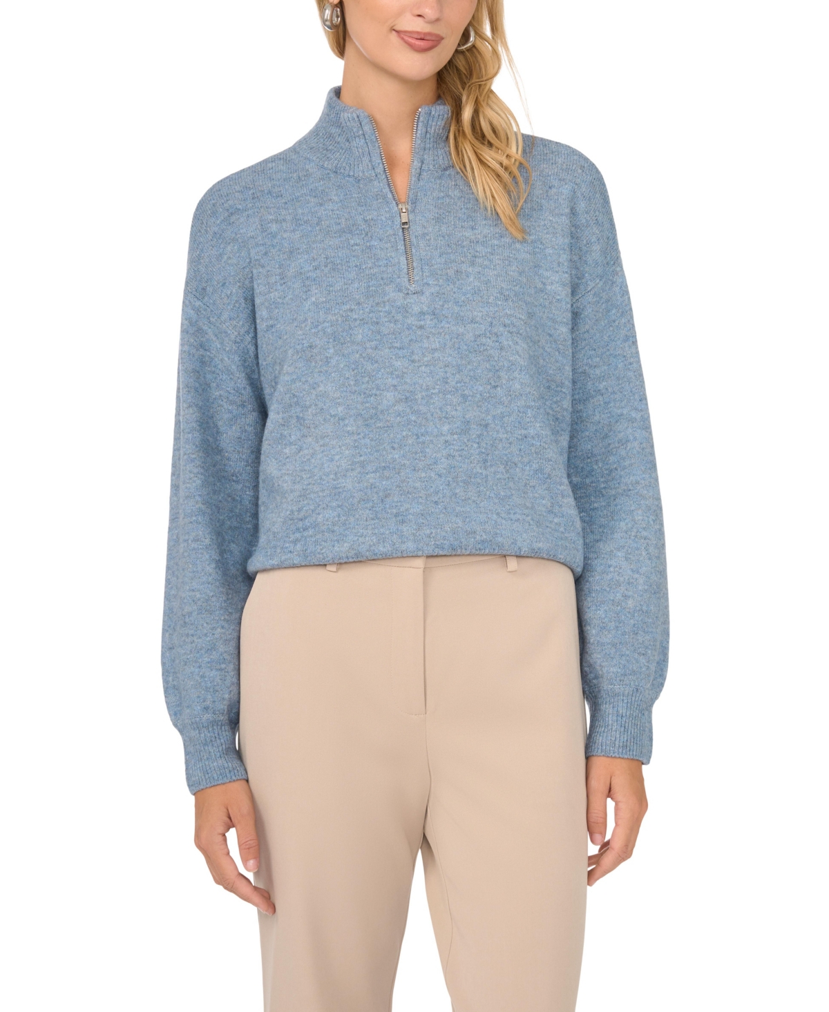 Vince Camuto Women's Quarter-Zip Mock-Neck Sweater
