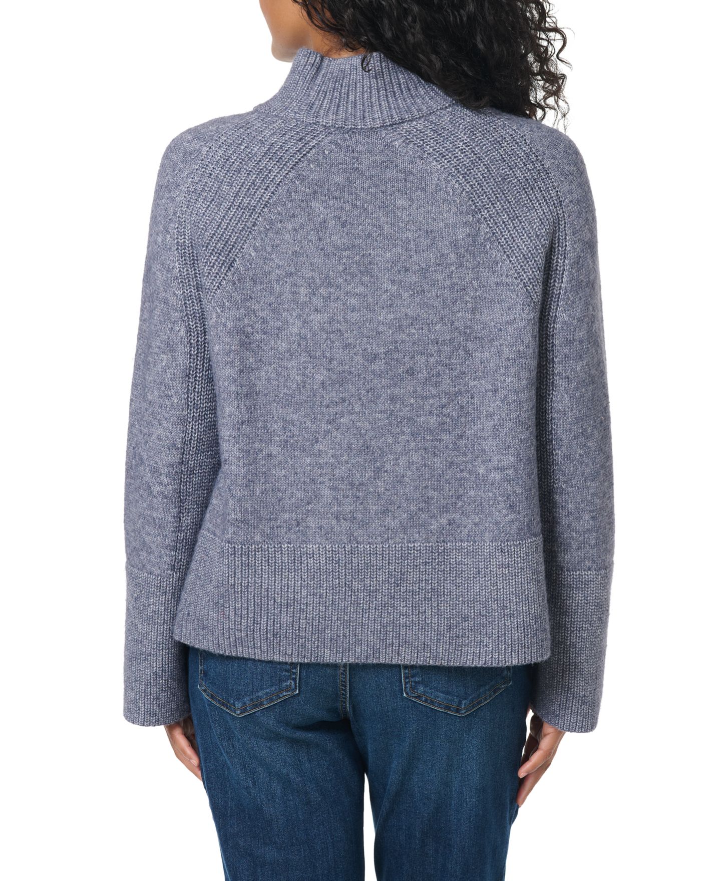 Женский свитер Gloria Vanderbilt Mock-Neck Long-Sleeve Loose-Fit, цвет: Тёмно-синий — фото 4