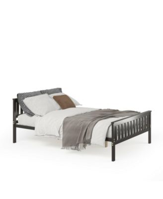 Full Size Wood Platform Bed with Headboard