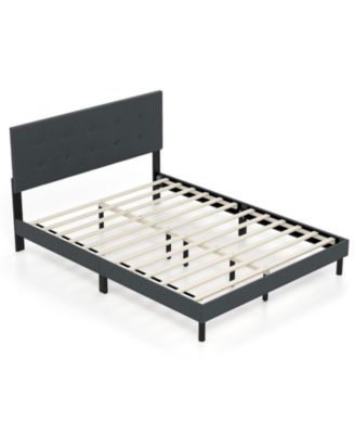 Queen Size Upholstered Bed Frame Linen Platform Bed
