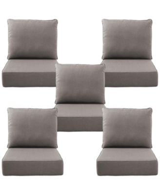 24"x22"x6" Patio Thick Cushions and Pillows Set - Deep Seat Indoor/Outdoor Water and Fade Resistant
