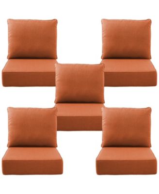 24"x22"x6" Patio Thick Cushions and Pillows Set - Deep Seat Indoor/Outdoor Water and Fade Resistant