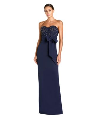 Women's Embellished Strapless Bow Gown