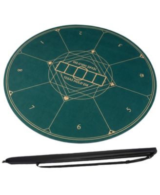 Round Non-Slip Poker Mat for Texas Hold'em, Ages 14+