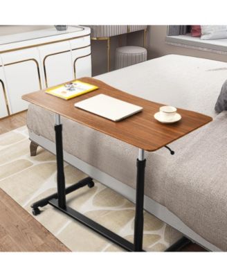 Height Adjustable Rolling Computer Desk with Gas-Rod Lift