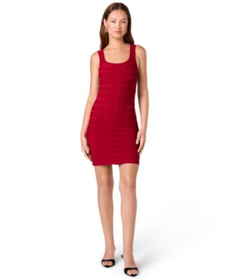 Women's Square-Neck Bandage-Knit Mini Dress