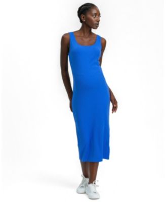 Maternity Ibiza Square-Neckline Midi Ribbed Tank Dress