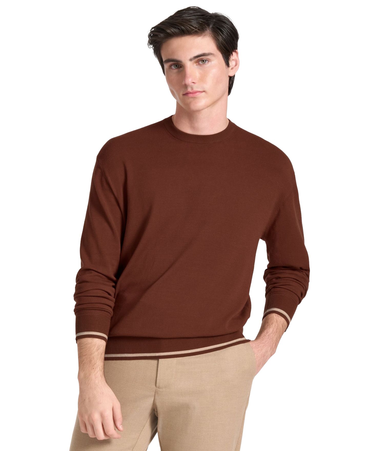 Мужской свитер Ted by Ted Baker Hendon обычного кроя с круглым вырезом и длинным рукавом, цвет: Бежевый — фото 1