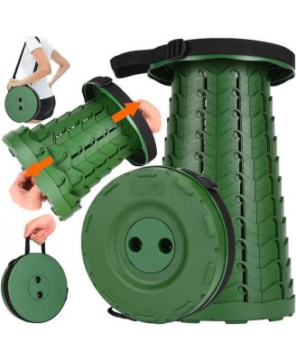 Collapsible Camping Stool 400lbs Weight Capacity Portable Adjustable Height For Adults