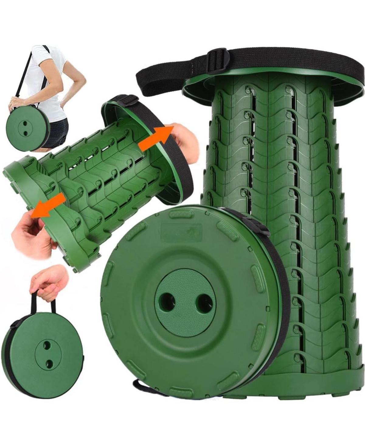 Sportneer Collapsible Camping Stool 400lbs Weight Capacity Portable Adjustable Height For Adults