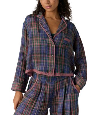 Women's One And Done Plaid Long-Sleeve PJ Shirt