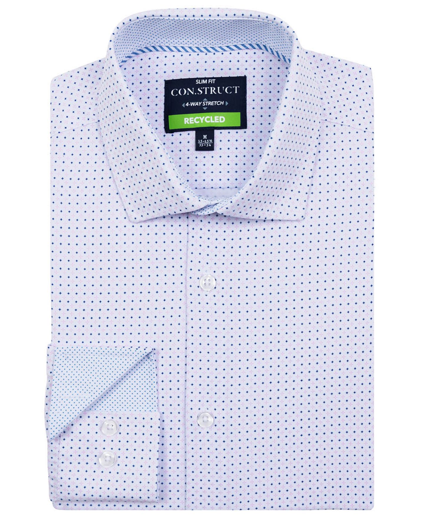 Мужская рубашка ConStruct Slim-Fit Spread-Collar Dress Shirt, цвет: Фиолетовый — фото 5