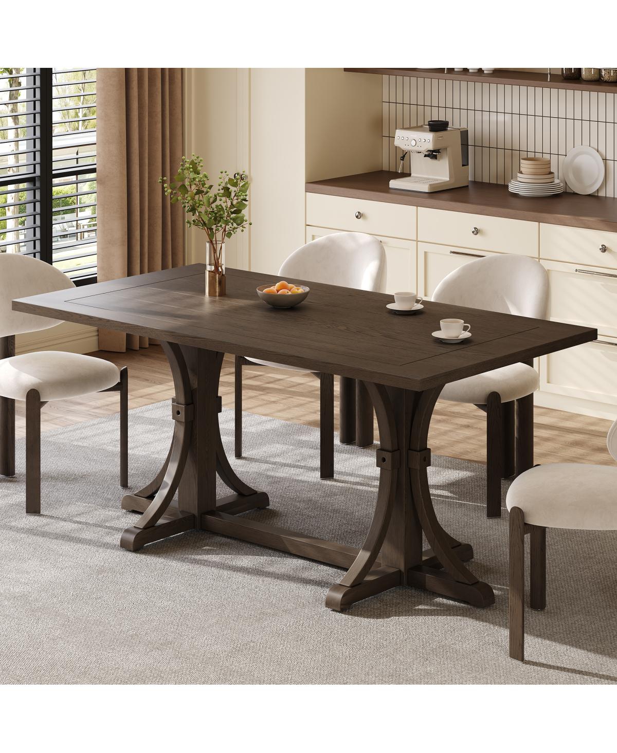 Streamdale Furniture Solid Wood 60" Rustic Farmhouse Dining Table - Espresso