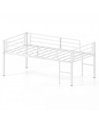 Low-Profile Metal Loft Bed with Dual Ladder Access