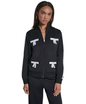 Women's 3D Bow Mock-Neck Zipper Jacket