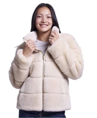 Women's Genuine Shearling Cropped Reversible Jacket