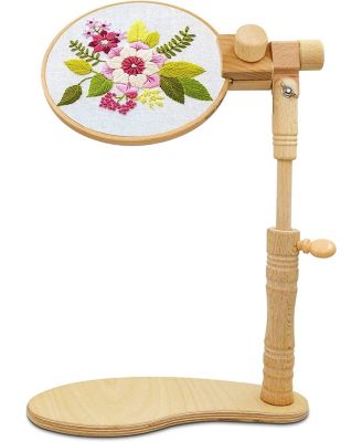 Adjustable Beech Wood Embroidery Hoop Stand Cross Stitch Holder
