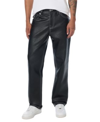Men's Ricky Faux Leather Straight-Leg Jeans