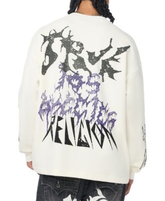 Men's Scribble Long-Sleeve Graphic Waffle-Knit T-Shirt