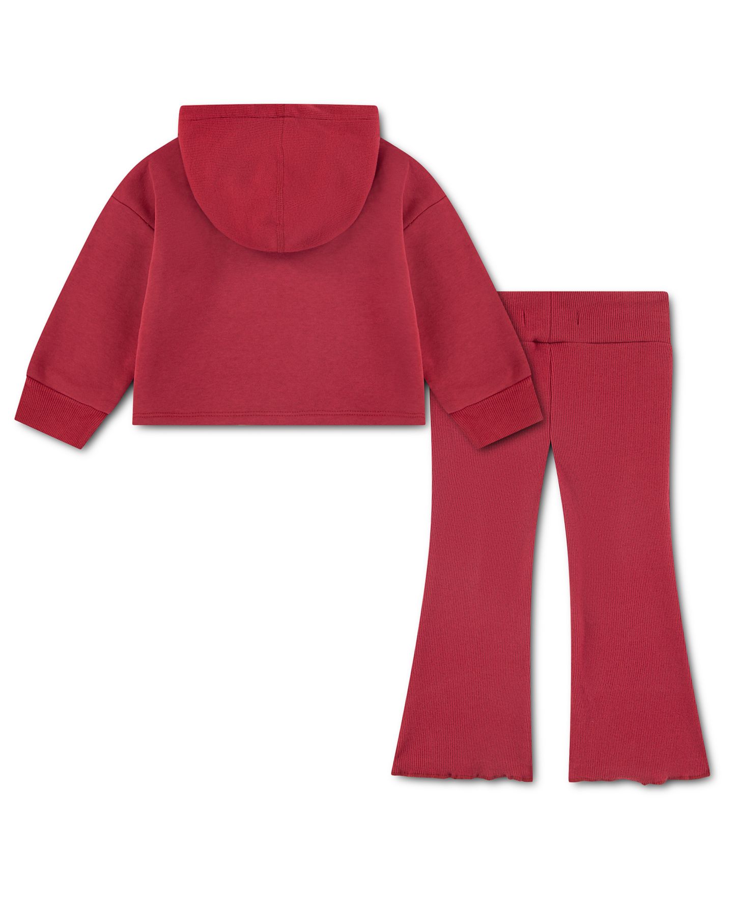 Levi's Baby Girls' Hoodie and Ribbed-Flared Pants, 2-Piece Set, цвет: Глубокий бордово-красный — фото 2