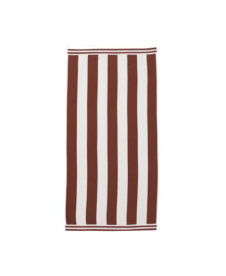 100percentage  Cotton Velour Cabana Stripe Oversized Beach Towel, 35" x 70"
