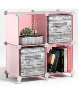 4-Cube Storage Organizer Cubby Shelf for Closet, Toys, Books, and More Space-Saving Bookshelf for Bedroom, Living Room, or Office