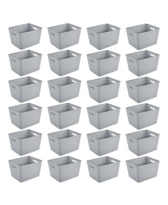 14"Lx8"H Woven Rectangular Tall Basket for Home Organization (24 Pack)