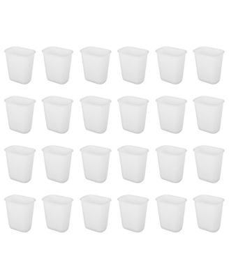 3 Gallon Rectangular Wastebasket Small Home Trash Bin, 24 Pack, White