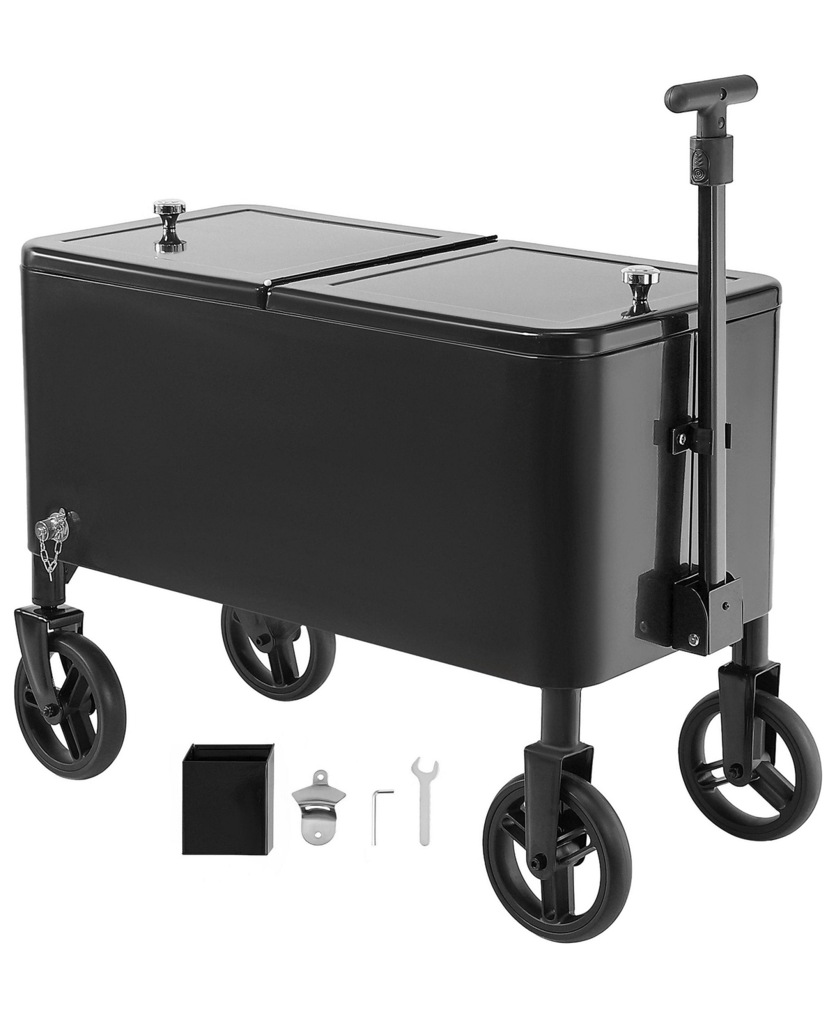 Gouun 80-Quart Rolling Ice Chest Cart with Telescopic Handle