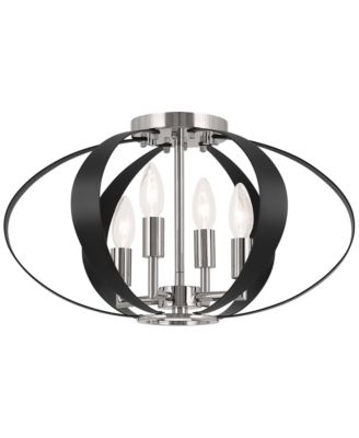 Cecil 17 3/4" Wide Polished Nickel and Ceiling Light