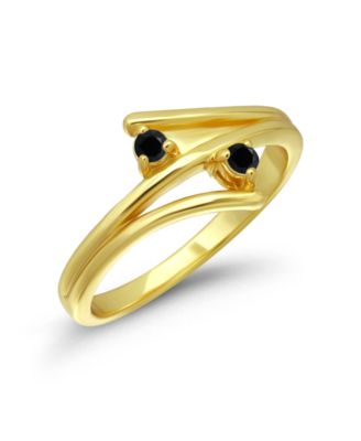 Gold-Plated Cubic Zirconia Open Pinky Ring