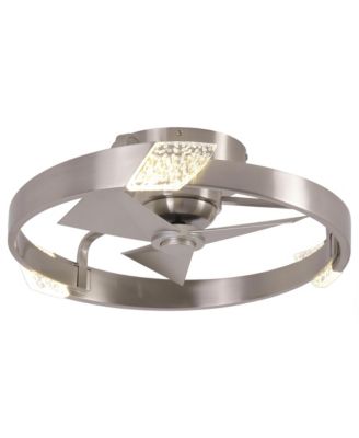 Modern Sand Nickel Dimmable LED Low Profile Ceiling Fan with Remote and Light