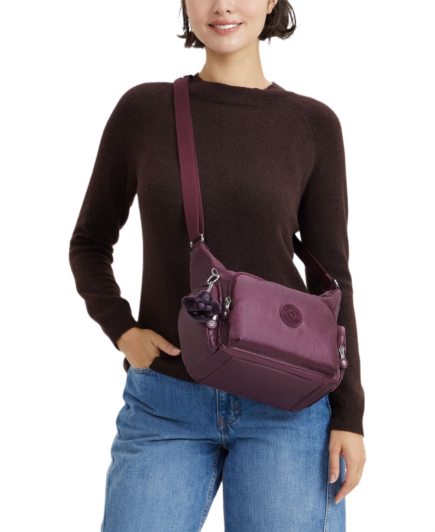 Женская сумка Kipling Gabb Medium Adjustable Crossbody, цвет: Виноградный винный — фото 4
