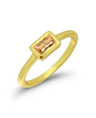 Cubic Zirconia Baguette Bezel Set Ring