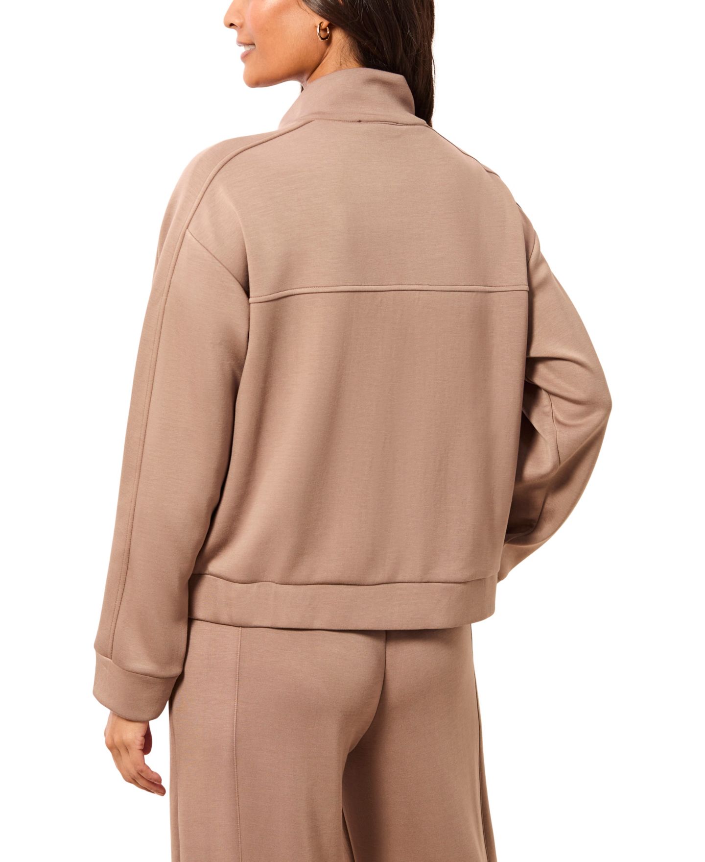 Женская куртка TRIBAL Techno Lux Mock Neck Utility Scuba-Knit, цвет: Серо-бежевый — фото 4