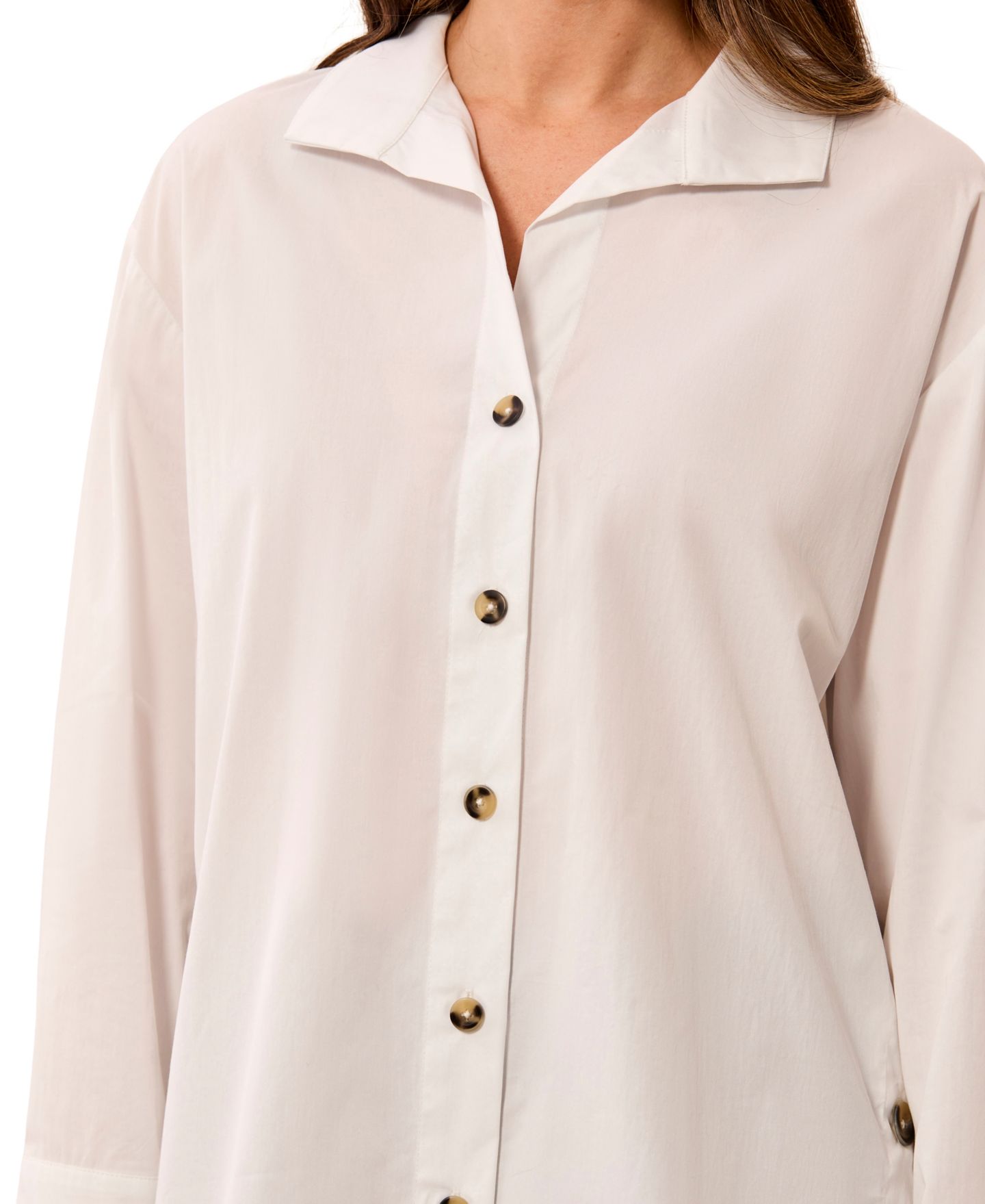 Женская блузка TRIBAL Long Sleeve Collared Button-Front, цвет: Белый — фото 3