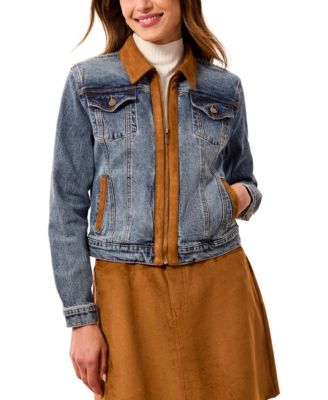 Women's Short Zip-Up Denim Jacket