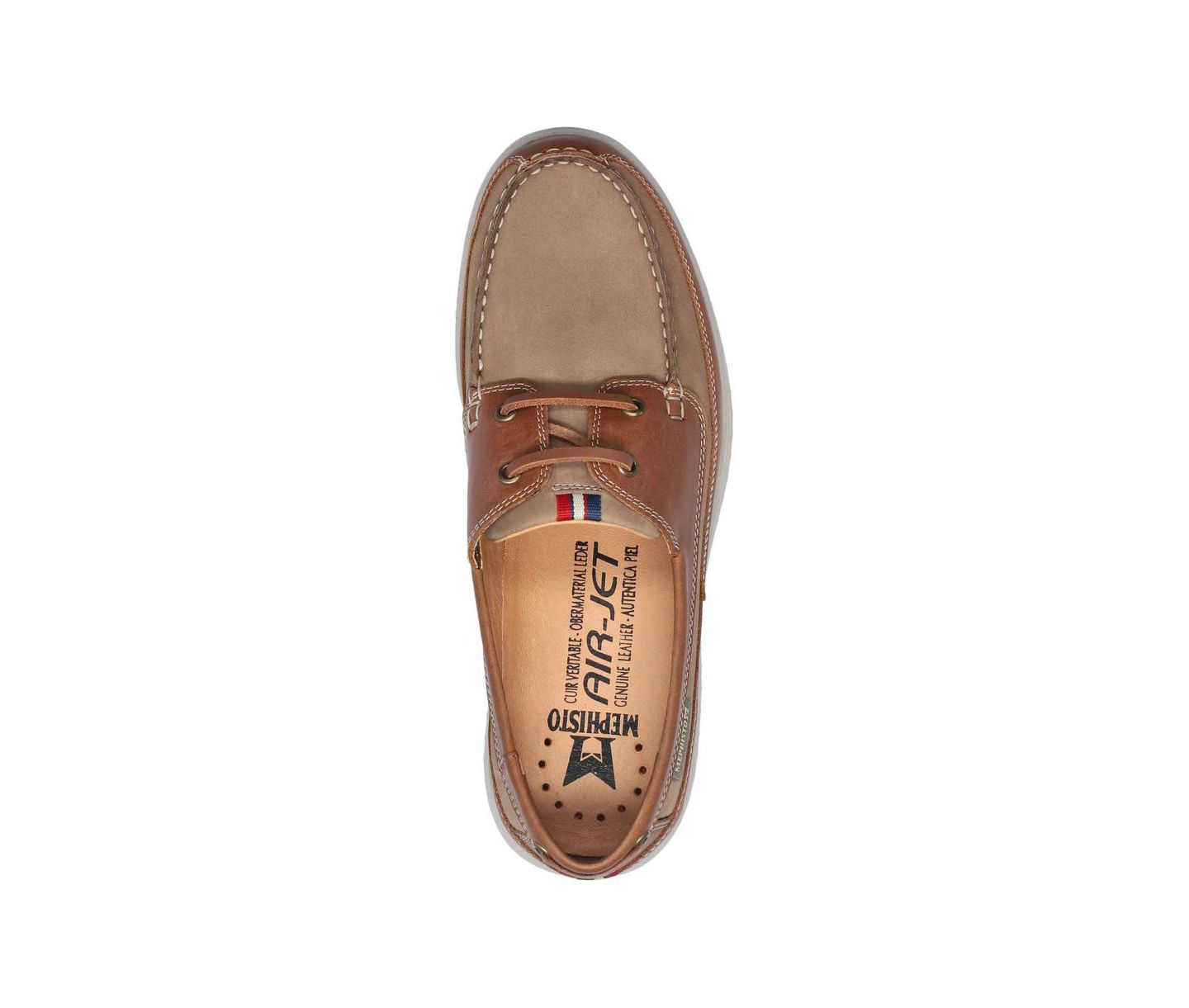 Мужские туфли Mephisto Trevis Full-Grain Leather Round-Toe Boat, цвет: Серо-коричневый, вариант 1 — фото 2